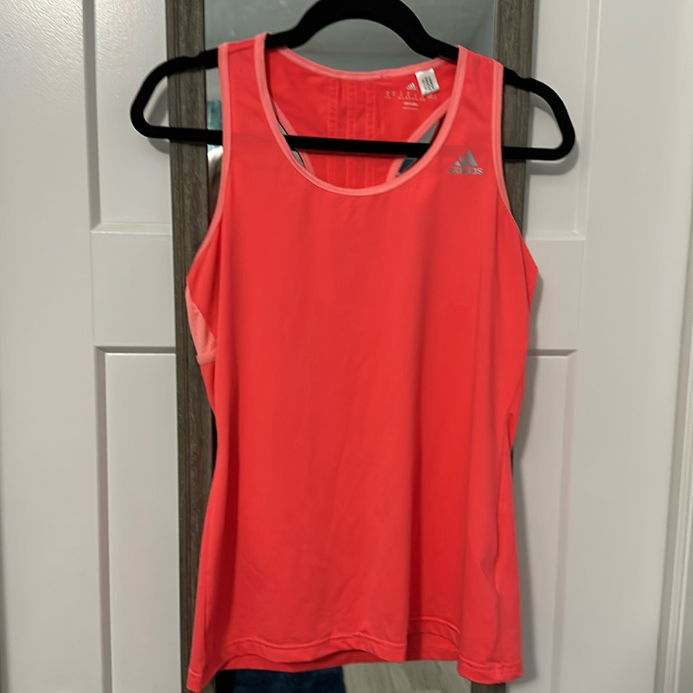 Adidas coral colored workout top size medium!